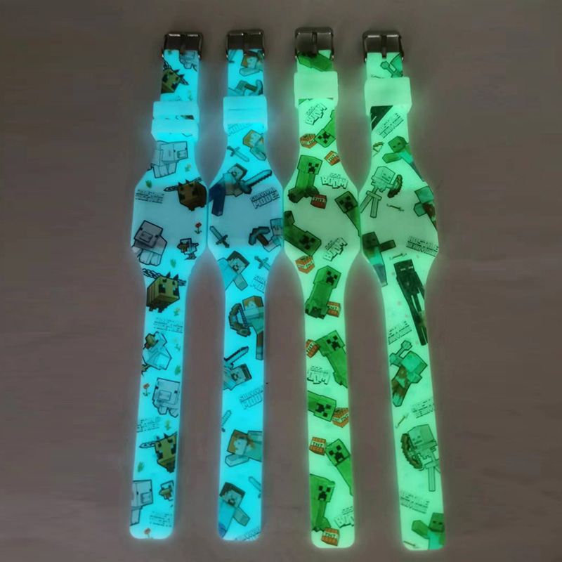 Ψηφιακό ρολόι σιλικόνης "Minecraft glow in the dark"