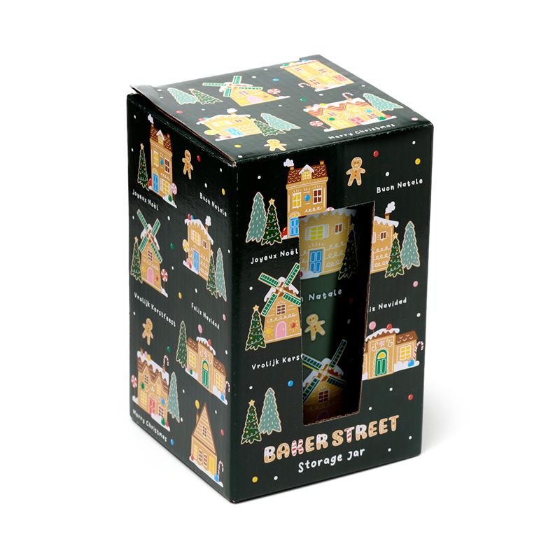 Χριστουγεννιάτικο δοχείο αποθήκευσης με καπάκι από μπαμπού