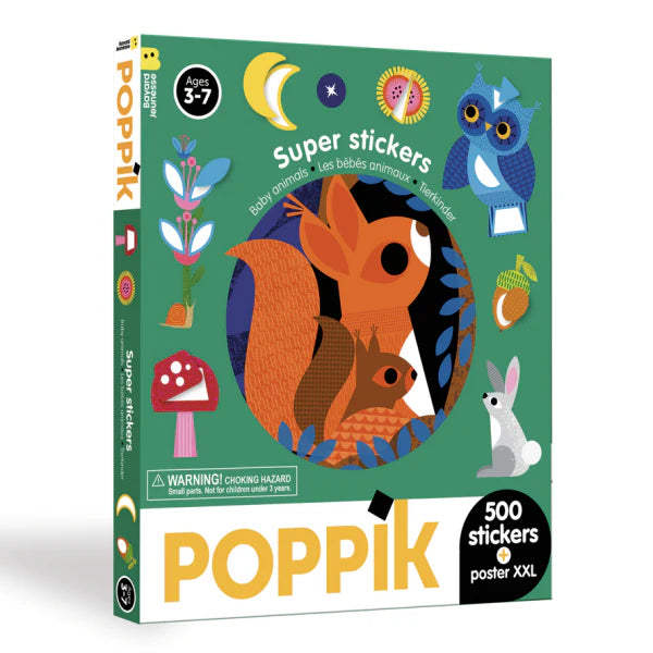 Sticker box με 500 αυτοκόλλητα - Μωρά Ζωάκια