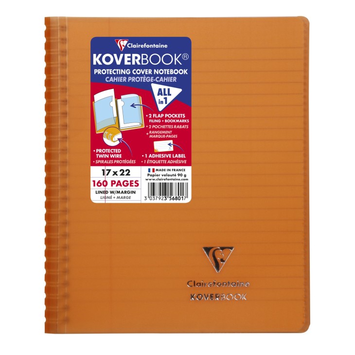 Τετράδιο σπιράλ Koverbook ριγέ 17x22εκ. (80φ.)