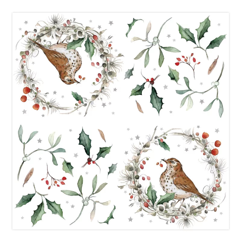 Μικρές χαρτοπετσέτες Χριστουγεννιάτικα Στεφάνια