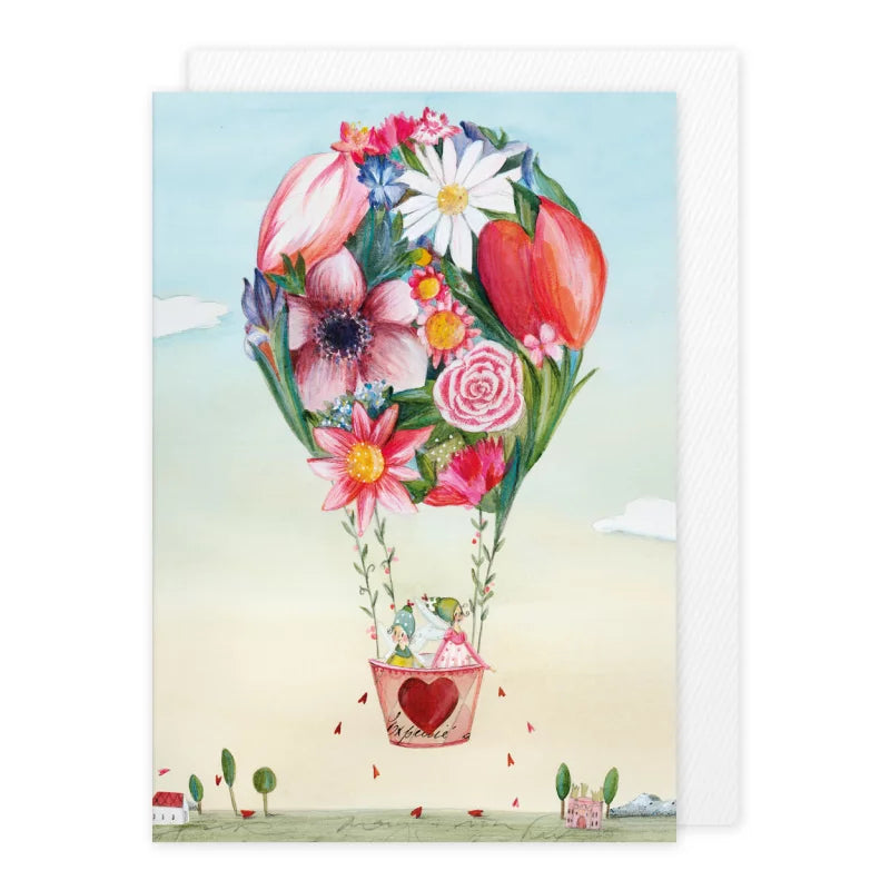 Ευχετήρια κάρτα "Λουλουδάτο αερόστατο"