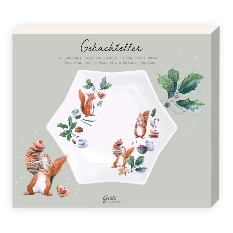 Πιάτο ζαχαροπλαστικής "Σκίουροι"