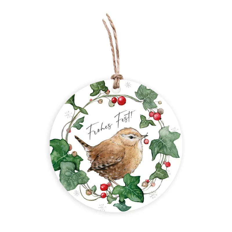 Καρτούλα δώρου με κορδέλα - Καλές Γιορτές