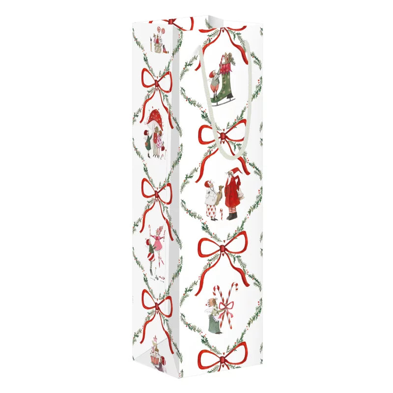 Τσάντα δώρου για μπουκάλια "Χριστουγεννιάτικο εργαστήριο"