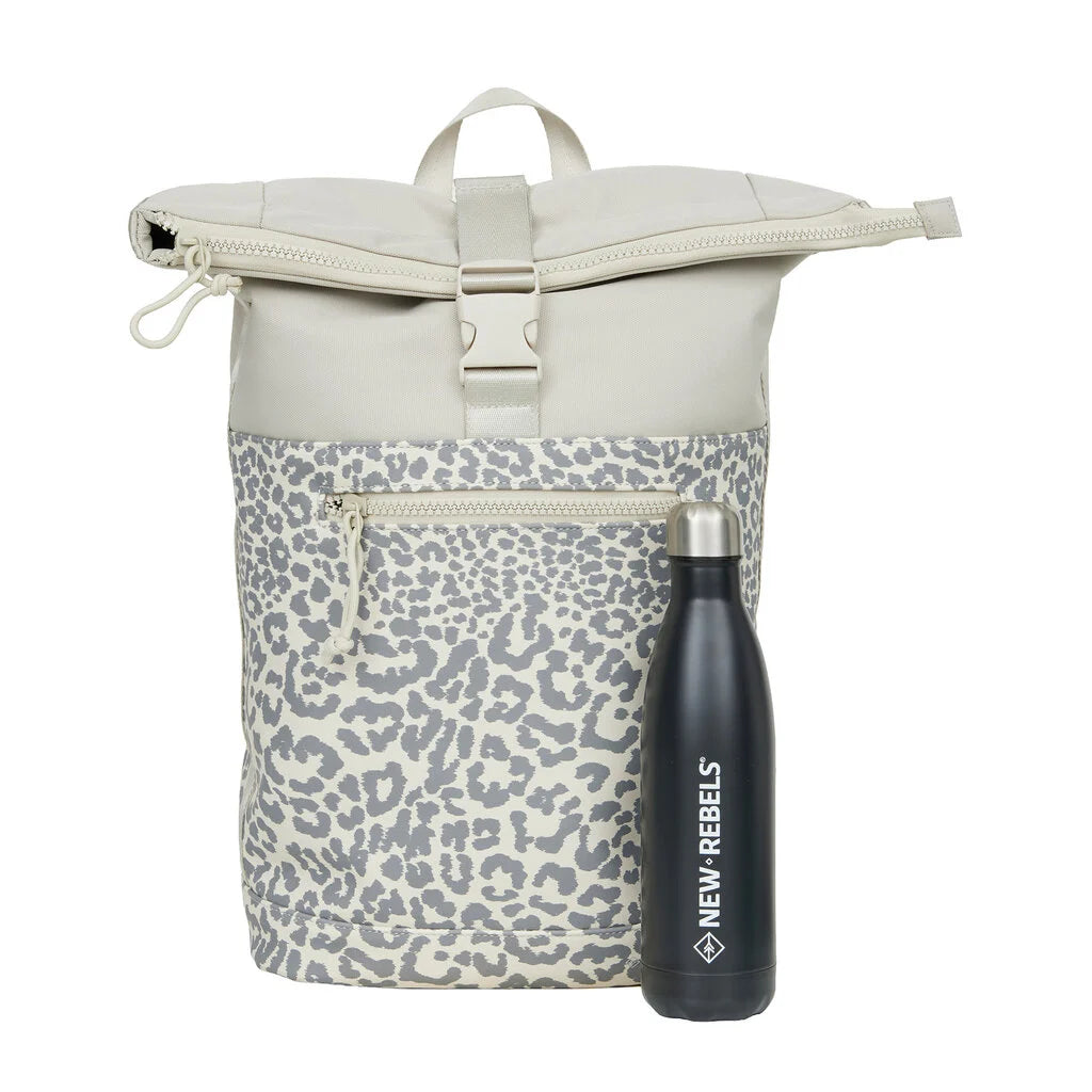 Σακίδιο πλάτης New Rebels Urban, Leopard New York Beige Rolltop