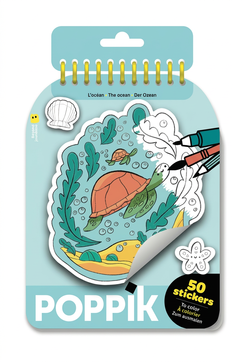 Καθαρή φωτογραφία Poppik Colouring Stickers Ωκεανός