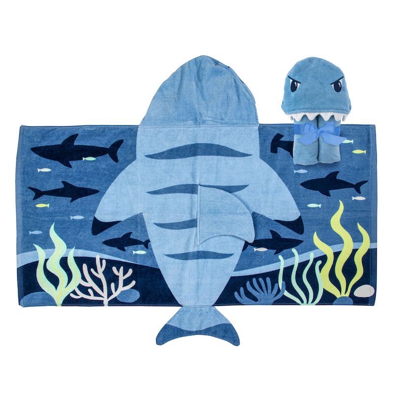 Πετσέτα θαλάσσης με κουκούλα "Blue Shark"