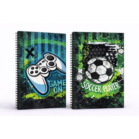Τετράδιο σπιράλ 2 θεμάτων, 17x25 - Boy Xscape