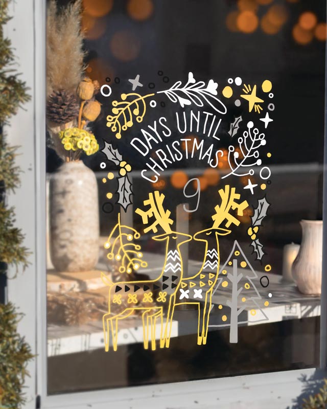 Σετ 4 μαρκαδόροι υγρής κιμωλίας & 2 σχέδια - Scandinavian Theme