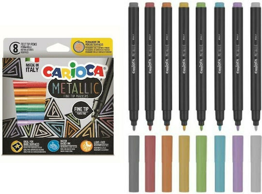 Μαρκαδόροι Carioca Metallic Fine Tip (8 χρώματα)