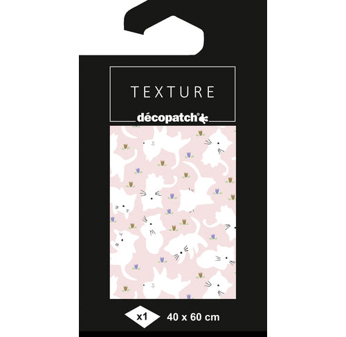 Decopatch χαρτί 40X60 εκ. foil ροζ γάτα