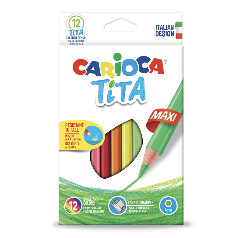 Ξυλομπογιές Carioca Tita Jumbo 12 χρώματα