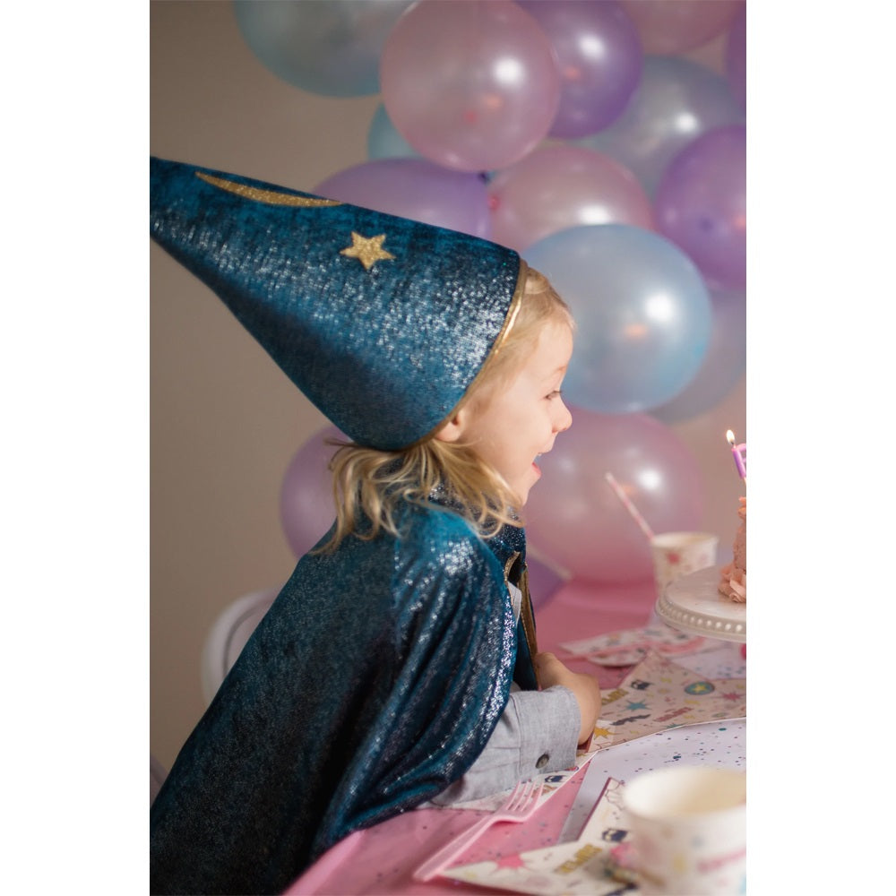 Αποκριάτικη κάπα Μάγος με καπέλο "Έναστρη νύχτα" (4-6 ετών)