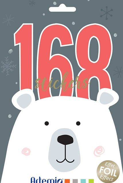 Μπλοκ με χριστουγεννιάτικα αυτοκόλλητα (168 τμχ.) - Xmas Beary