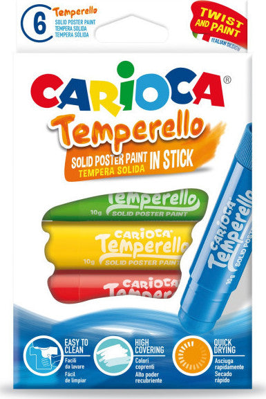 Τέμπερα Carioca Temperello μαρκαδόροι 6 χρωμάτων