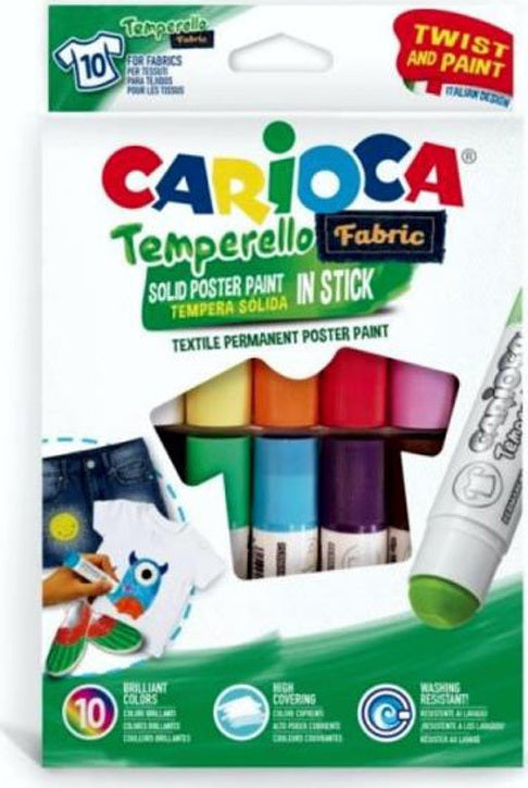 Μαρκαδόροι Carioca Temperello Fabric για ύφασμα (10 χρώματα)