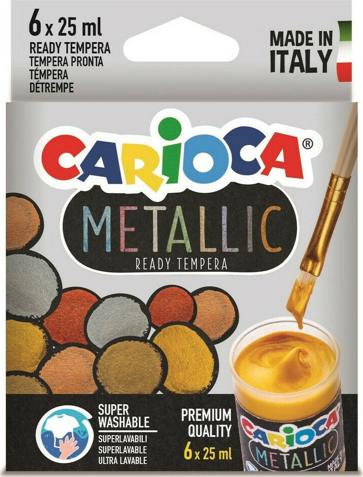Τέμπερα Carioca Metallic βαζάκι 6 χρωμάτων