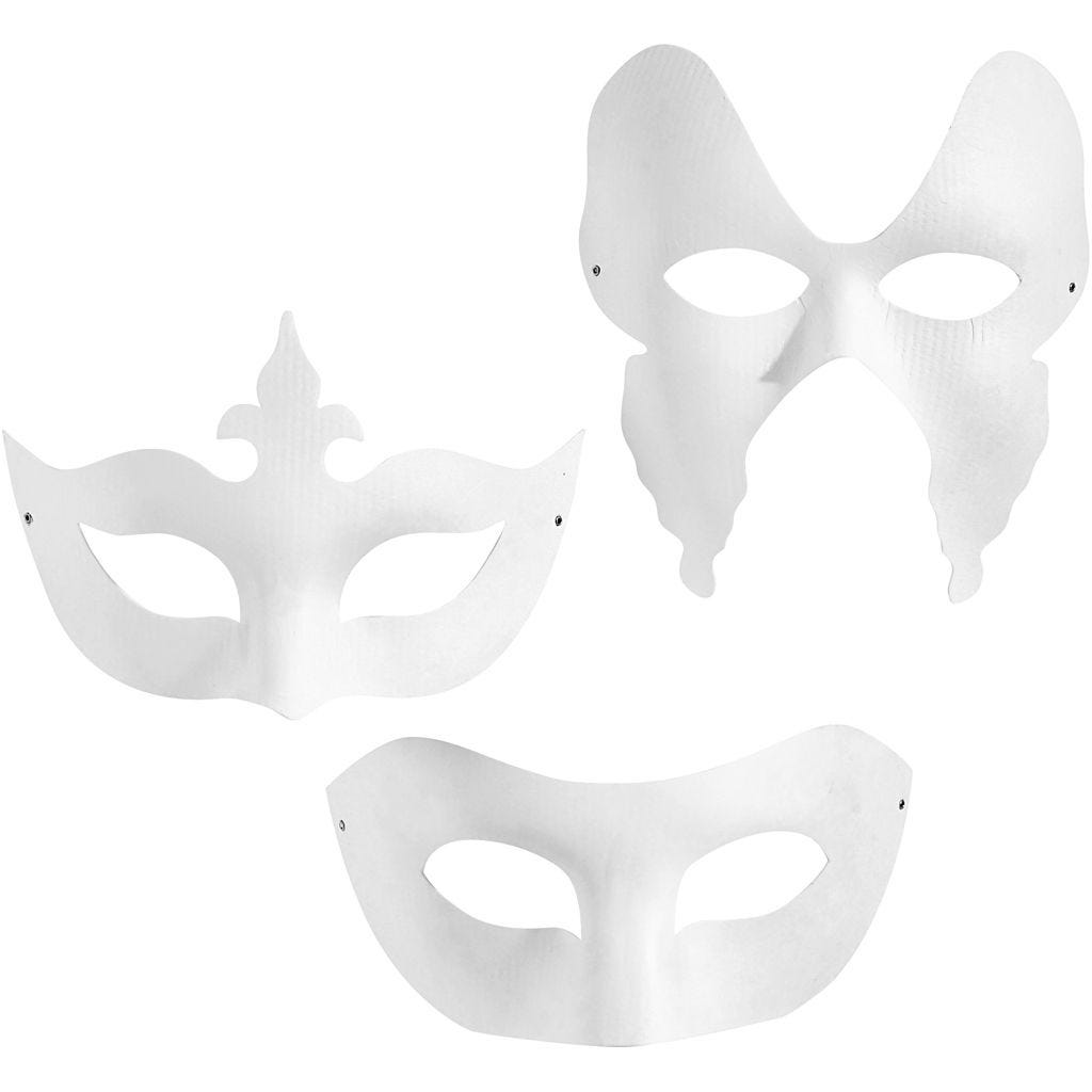 Μάσκα από λευκό χαρτοπολτό (Τυχαία Επιλογή) - 2 Τεμάχια!