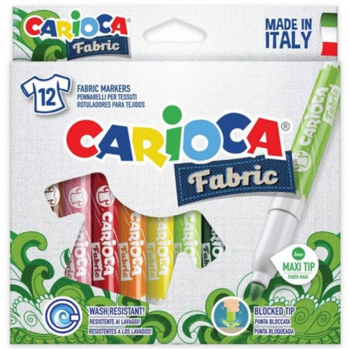 Μαρκαδόροι Carioca Fabric για ύφασμα (12 χρώματα)