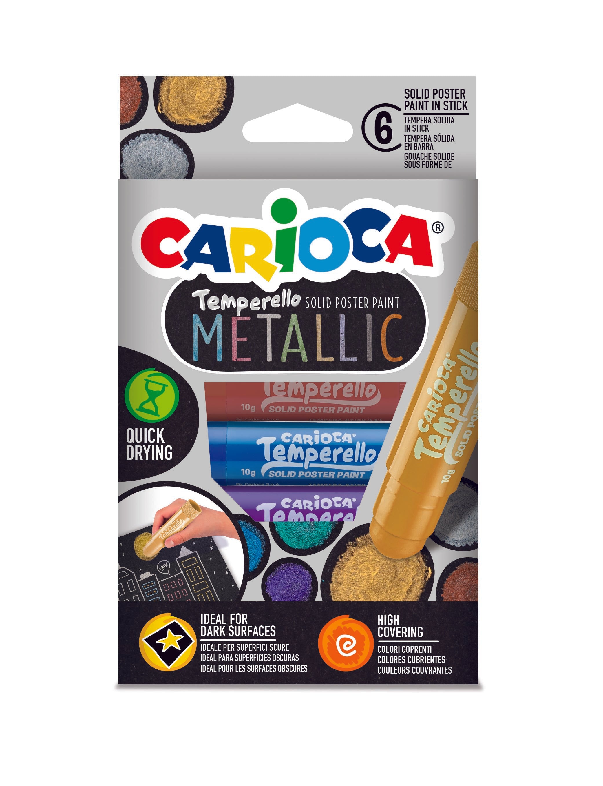 Τέμπερα Stick Carioca Temperello Metallic 6 χρωμάτων