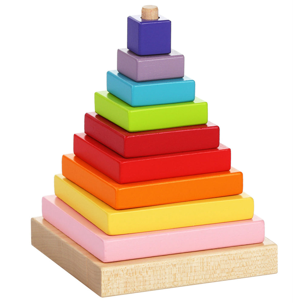 Ξύλινη χρωματική πυραμίδα ταξινόμησης 17 εκ.