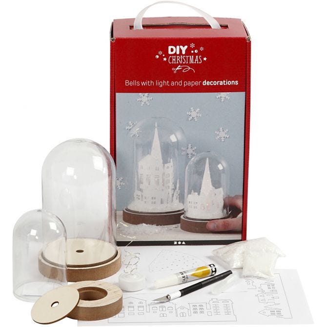 Σετ 2 γυάλες διακόσμησης με φως