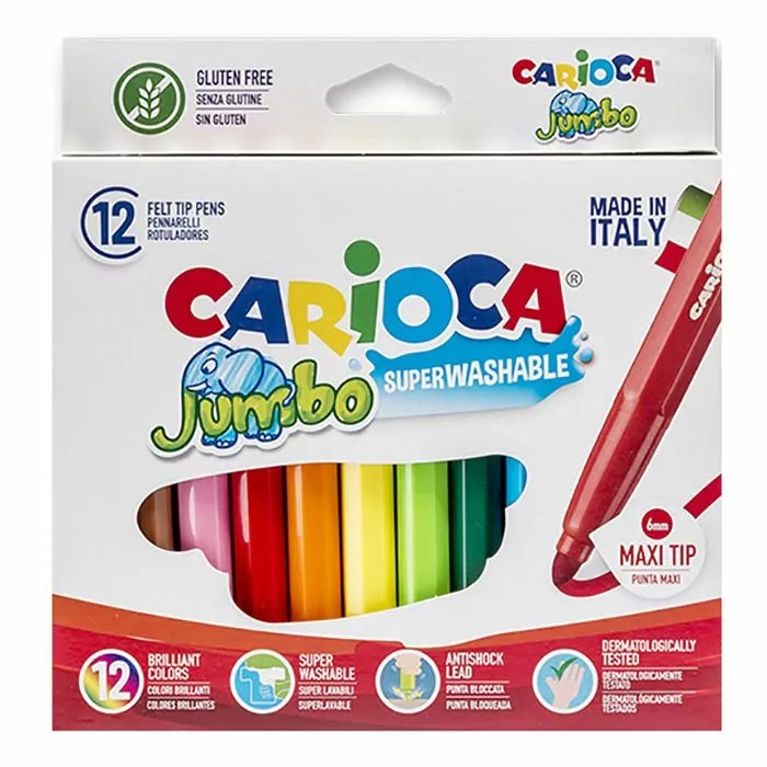 Μαρκαδόροι Carioca Jumbo 12 χρώματα