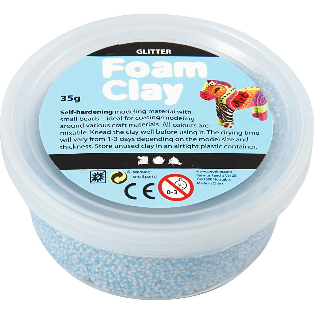 Foam clay γαλάζιο γκλίτερ, 35 γρ.