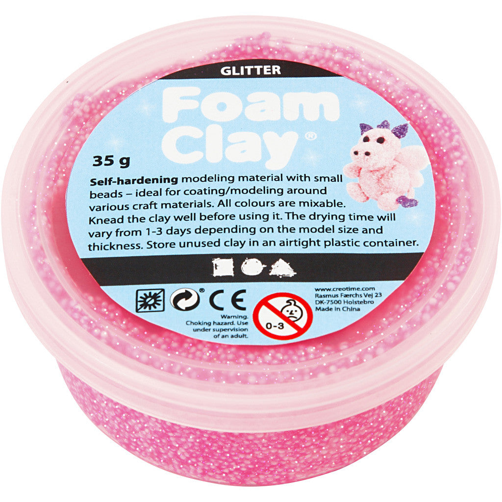 Foam clay ροζ γκλίτερ, 35 γρ.