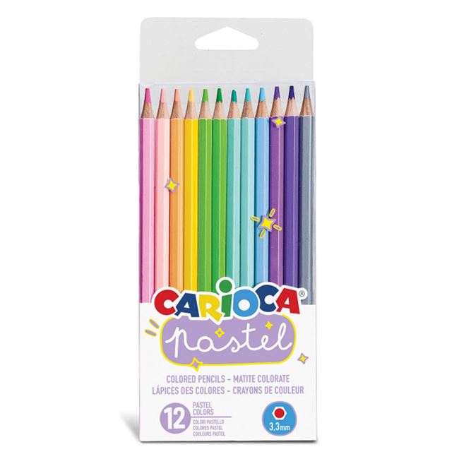 Ξυλομπογιές Carioca pastel 12 χρώματα
