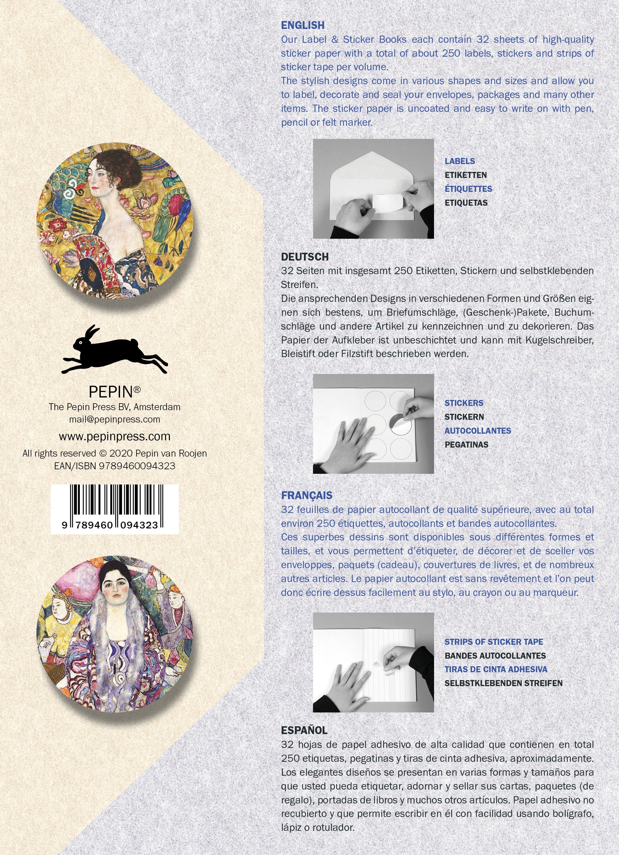 Βιβλίo με ετικέτες και αυτοκόλλητα - Gustav Klimt