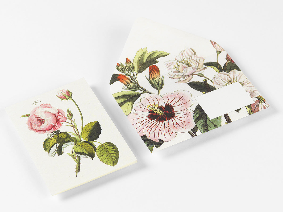 Σετ Αλληλογραφίας με δίπτυχες κάρτες, φακέλους και αυτοκόλλητα - Λουλούδια
