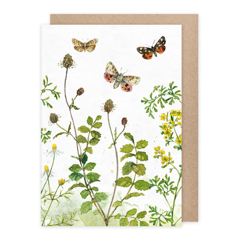Ευχετήρια κάρτα "Πεταλούδες και Λουλούδια"