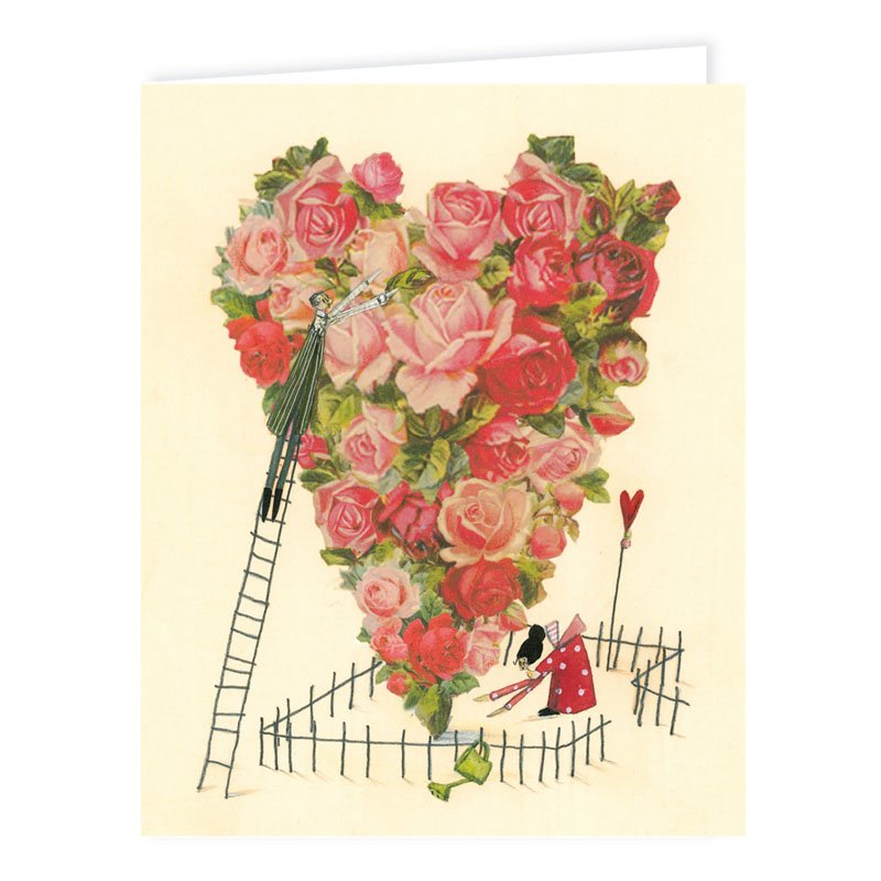Ευχετήρια κάρτα "Καρδιά από τριαντάφυλλα"