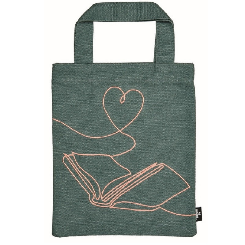 Τσάντα βιβλίου με κέντημα "Reading Love"