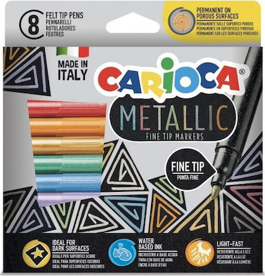 Μαρκαδόροι Carioca Metallic Fine Tip (8 χρώματα)