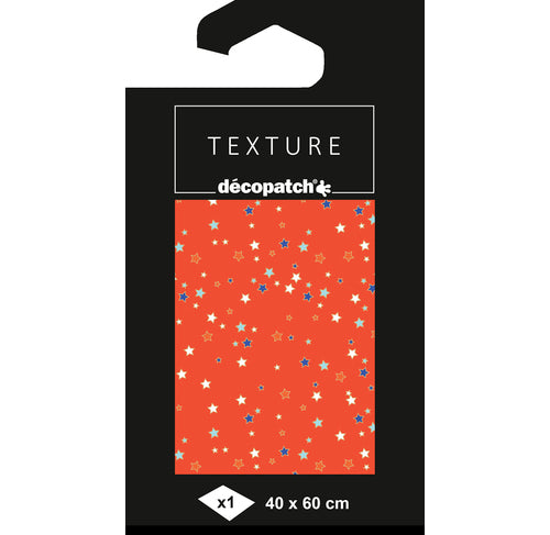 Decopatch χαρτί 40X60 εκ. foil πορτοκαλί με αστεράκια